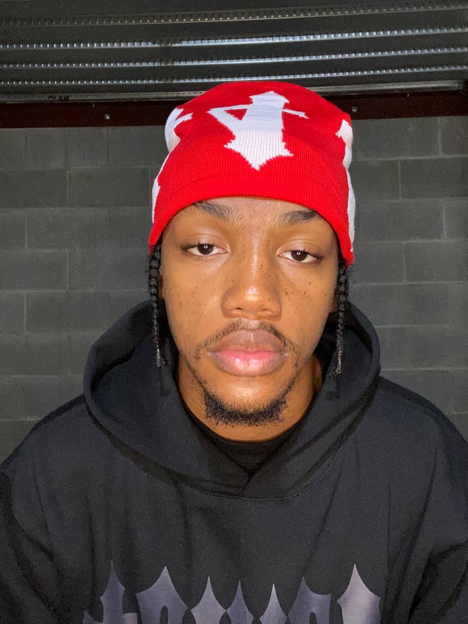 “4GIVEN” SATIN-LINED BEANIE (RUBY)